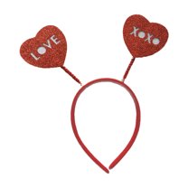 Valentine’s Day Headband Heart Headband Red Sequin Love-shaped Head Boppers for Party Hair Accessories Photo Props