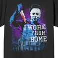 thumbnail image 2 of John Carpenter's Halloween Mike Meyers I Work From Home Adult Black Crew Neck Short Sleeve T-shirt-Large, 2 of 4