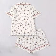 thumbnail image 5 of DHFJKG Pajamas For Women Set Short Sleeve Sleepwear With Shorts 2 Piece Loungewear Comfortable Button Down Lapel Shirt Comfy Nightwear, 5 of 9