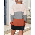 thumbnail image 6 of Women Fall Sweaters Casual Long Sleeve Ribbed Knit V Neck Light-Weight Crochet Pullover Sweater Grey XXXL, 6 of 7