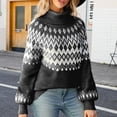thumbnail image 1 of MKLEKYY Robe Pull Longue Automne et Hiver Nouvelle Bordure Européenne et Col Roulé Pull Femme Ample Rétro Tricoté, 1 of 1