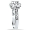 thumbnail image 3 of Pompeii Diamond Halo 2 Carat Engagement Ring Solitaire Round Brilliant 14k Gold, 3 of 4