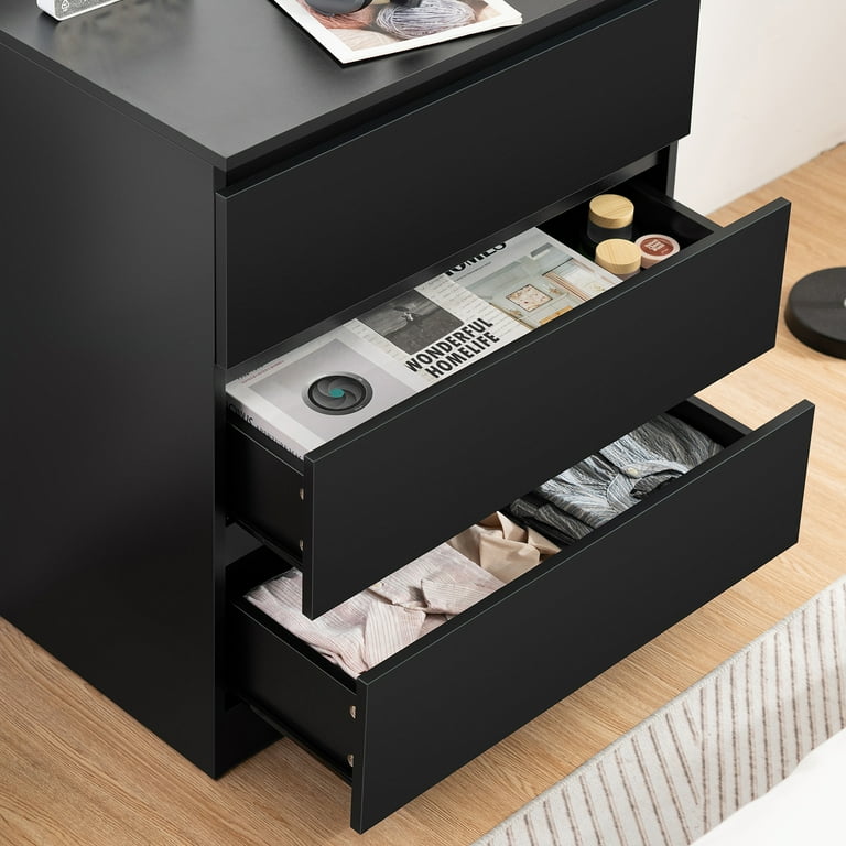 Hommpa Black Dresser for Bedroom, 3 Drawers dresser for closet, Small  Chests of Drawers for Adult, 30
