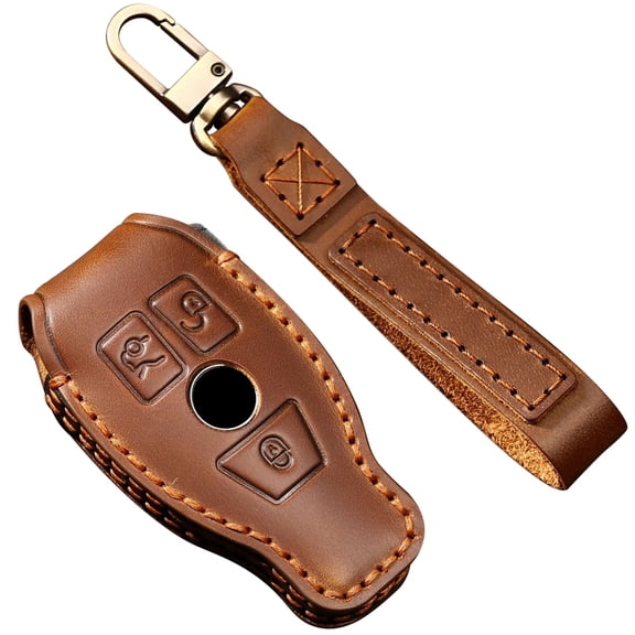for Benz Key Cover Keyless Leather Car Key Case for Mercedes Benz C E M S G Class CLS CLK GLK GLC Full Protection Key Fob Shell