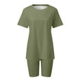 thumbnail image 3 of Conjunto deportivo de manga corta y pantalones cortos para mujer, para yoga y running - S-XXXL, 3 of 6