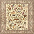 thumbnail image 1 of Ahgly Company Indoor Square Traditional Khaki Gold Animal Area Rugs, 3' Square, 1 of 6