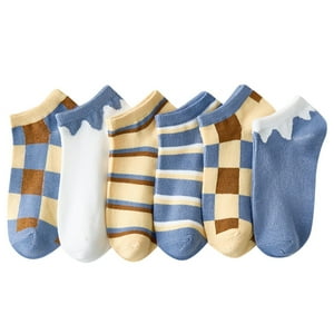FhsagQ Chaussettes chaussons pour femmes Bleu Femmes Chausse Pantoufles Lightweight Breathable Style Chaussée de blocage de couleur ChausSettes confortables en été Chauses pour femmes Chausettes Bleu clair One Size