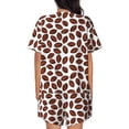 thumbnail image 3 of Lsque Coffee Rugby Women's Short-Sleeved Pajama Set - 2 Piece Soft and Lightweight Sleepwear Set-XX-Large, 3 of 9