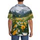 thumbnail image 3 of Balery Mountain Daisy Meadow Camisa Casual de Manga Corta con Botones para Hombre, Texturizada, Estilo Cubano, para Playa, Verano-3X-Large, 3 of 5
