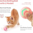 thumbnail image 3 of Pelota interactiva de juguete para gatos, pelota de juguete para mascotas con luz LED, rotación automática, inteligente para gatos en interiores, recargable por USB (rosa), 3 of 5