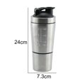 thumbnail image 2 of Shaker Bottle with Storage for Powder,Stainless Steel Shaker Bottle with Wire Whisk,BPA Free, 2 of 5