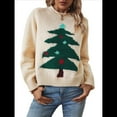 thumbnail image 2 of Suéteres Navideños para Mujer, Suéteres de Cuello Redondo, Suéteres de Larga, Ropa Navideña Festiva Albaricoque M, 2 of 10