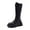 Black, variant on Stylish Women's Mid Calf Boots Fashion Suede Leather Winter Booties Featuring Lace Up Design Comfortable Heel Platform For Casual Wear
