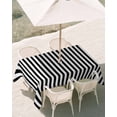 thumbnail image 3 of 60x102 Inch Outdoor Tablecloth with Umbrella Hole Zipper Rectangle Black White Stripe Rectangular Tablecloths Outside Waterproof Modern Minimalist Geometric Striped Patio Table Cover for Picnic Party, 3 of 8