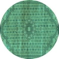 thumbnail image 1 of Ahgly Company Indoor Round Persian Turquoise Blue Traditional Area Rugs, 3' Round, 1 of 4