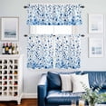 thumbnail image 2 of Blue Polka Dot Kitchen Curtains Sets for Windows 36 Inch Length, Modern Art Abstract Watercolor Dot Rod Pocket Window Treatments Tier Curtains and Valances Set for Bedroom/Bathroom, 2 of 8