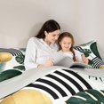 thumbnail image 4 of Homewish Abstract Geometric Lines Full Size Comforter Sets,Tropical Monstera Leaf Bedding Comforter Set,White Green,Light Gray Reversible,3-Piece,1 Comforter and 2 Pillowcases, 4 of 7