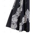 thumbnail image 4 of Tamaño más Giro Impreso del cuello del amor del vestido ocasional Rosegal Vestidos casuales de talla grande, 4 of 5