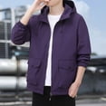 thumbnail image 5 of Maoxin Men Jacket Men's Stitching Drawstring Hooded Slim Fashion Jacket Coat Outwear Jackets for Men , Purple , 3XL, 5 of 7