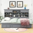 thumbnail image 4 of Harper & Bright Designs Twin Size Daybed with Multi-Storage Shelves and Drawers, Wooden BedFrame with Charging Station for Bedroom, Gray, 4 of 15