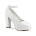 thumbnail image 1 of BLISSFUL STEP Escarpins à Talon Bloc pour Femmes Plateforme Bride à la Cheville Bout Rond Talon Blanc 11, 1 of 7