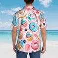 thumbnail image 4 of Bingfone Men's Short Sleeve Button Down Shirts Hawaiian Cupcakes and Donuts Printed Beach Shirt, 4 of 7