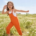 thumbnail image 4 of Boys Girls Clothes Long Overalls Fall Winter Solid color Clothes for 2T 3T 4T 5T 6T 7T 8T 9T 10T Kids Cute Suspender Jumpsuit for Little Kids Outfits,Orange,3-4 Years, 4 of 8