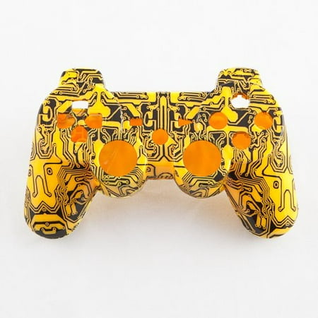 Yellow Circuit Board Hydro-Dipped Custom Controller Shell for