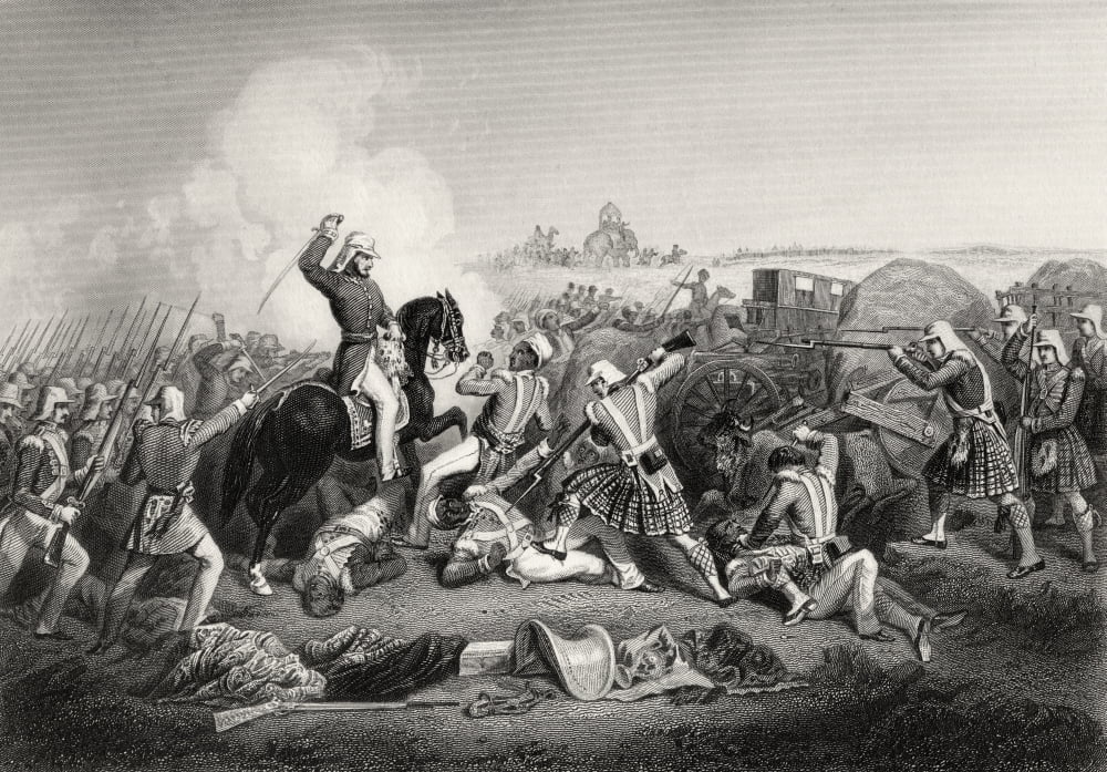 General Havelocks Attack On Nana Sahib At Futtypore 1857 Major General Henry Havelock 1795 To 1857 Britsh General From The History Of The Indian Mutiny Published 1858 Canvas Art - Ken Welsh Design Pi