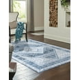 thumbnail image 3 of Unique Loom Kamala Washable Collection Area Rug - Medaillon (5' 3" x 8' Rectangle Navy Blue/Ivory), 3 of 9