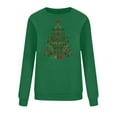 thumbnail image 4 of FAWUUDO Christmas Sweatshirts Women Christmas Tree and Bow Cute Xmas Shirts Holiday Party Pullover Tops Green, 4 of 6