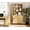 Oak, variant on WAMPAT 71" Tall Bookcase with Doors & Storage Cabinet, Modern 5-Tier Bookshelf with Adjustable Shelf for Home Office,Oak