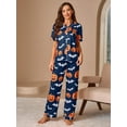 thumbnail image 3 of Halloween Pajama Womens Pajama Sets Long Sleeve Button Down Sleepwear 2 Piece Nightwear Soft Pjs Lounge Sets, 3 of 5