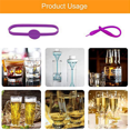 thumbnail image 3 of 2X Drink Marker Glass Cup Wine Glass Bottle Strip Tag Marker Glass Charms Tags for Cups Cocktail Glass Guest, 3 of 4