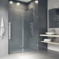 thumbnail image 3 of Vigo Rochelle 47 1/4 to 48 3/4 in. x 74 in. Frameless Hinged Shower Door in Chrome with Clear Glass and Handle, 3 of 10