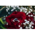 thumbnail image 6 of Mauli Jewels Women's 2.00 Ctw Blue Round Moissanite Solitaire Ring in 10K White, Rose, and Yellow Gold, 6 of 6