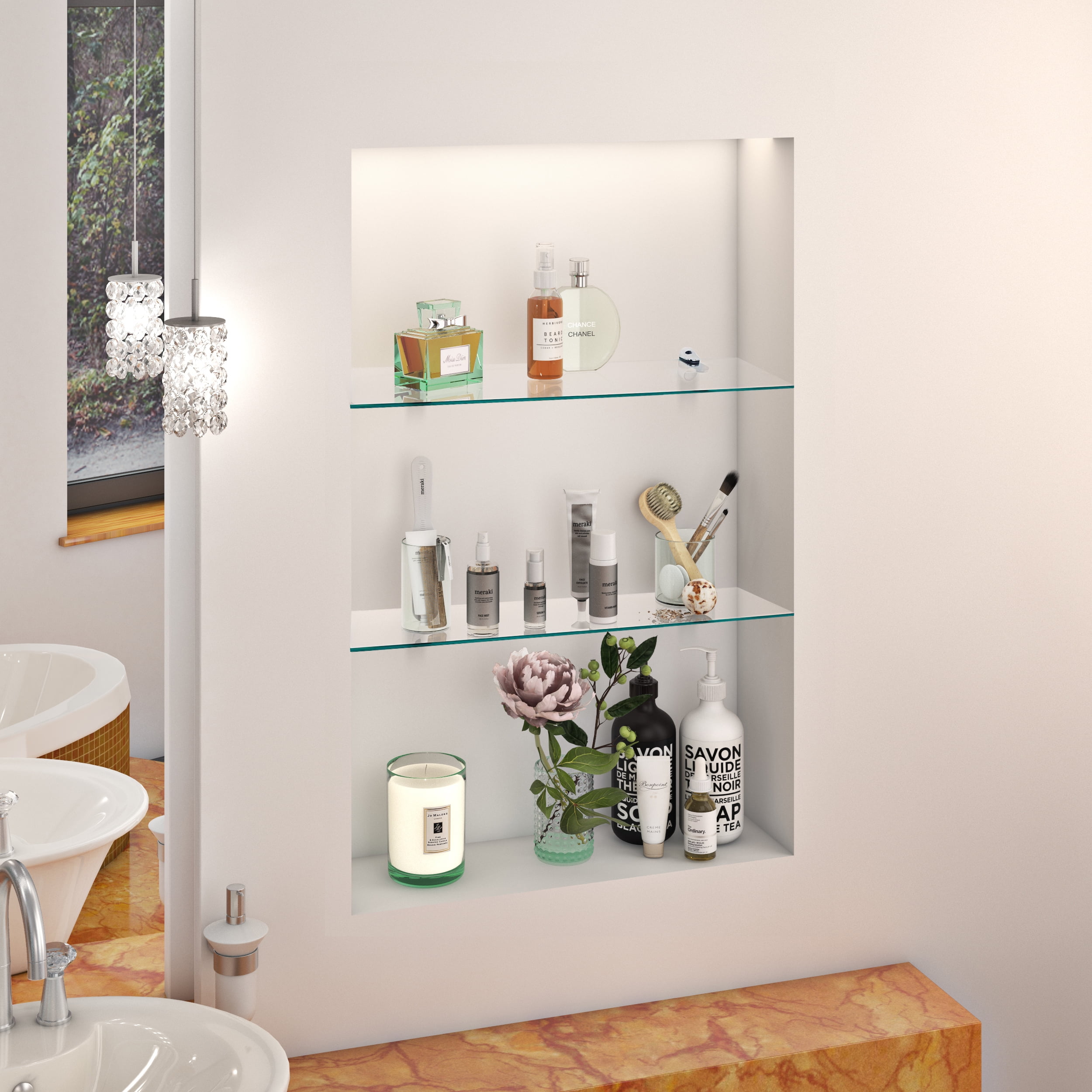 Danya B Glass Floating Shelves - Set of 2