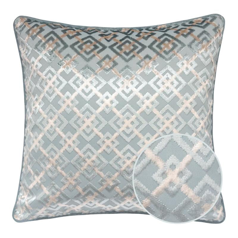 Homey Cozy Audrey 20" Square Velvet Decorative Throw Pillow in Cloud Blue