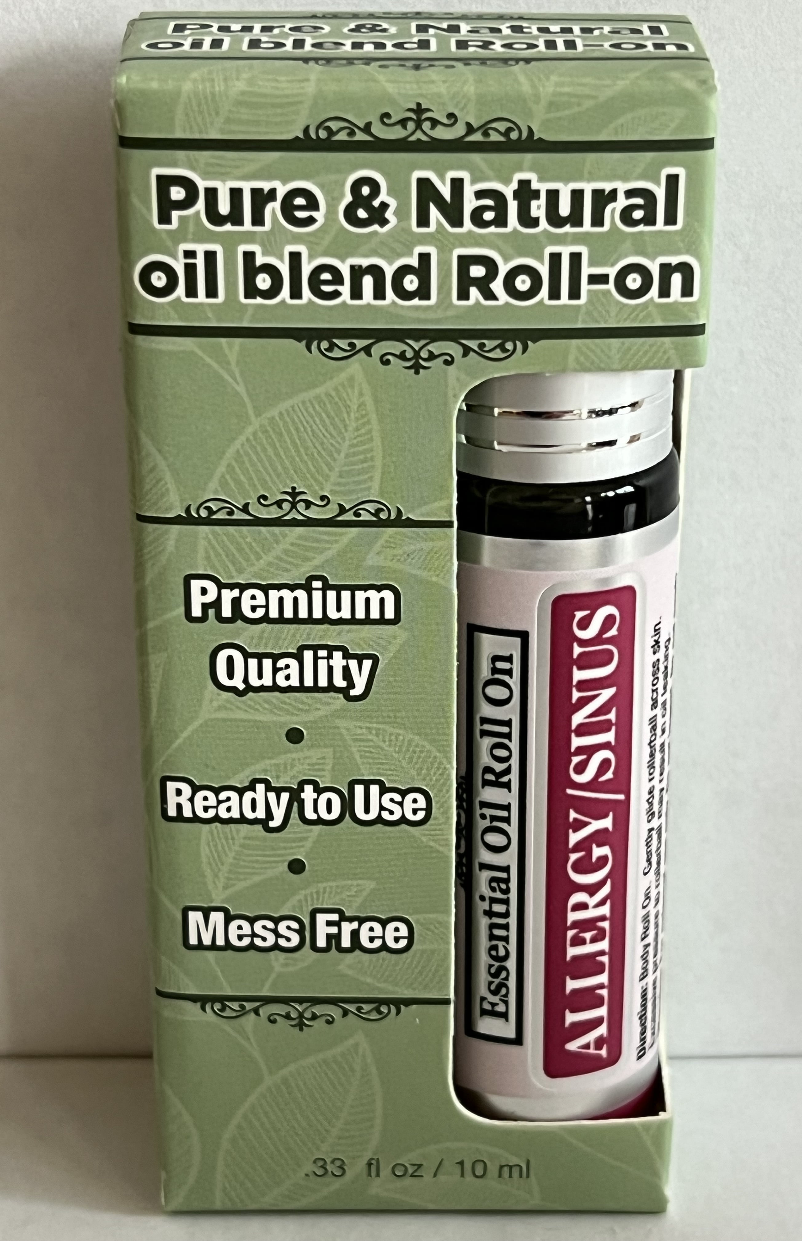 Essential Oil Roll On Aromatherapy Allergy/Sinus - Made with 100% Pure Therapeutic Grade Essential Oils 10 mL by Sponix Made in USA (FAST SHIPPING)