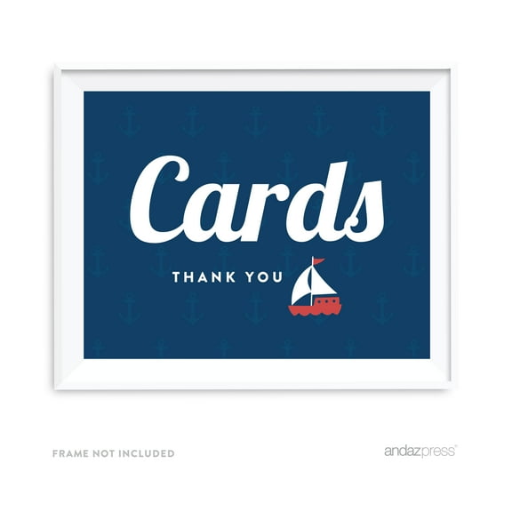 Cards Thank You Nautical Ocean Adventure Wedding Party Signs