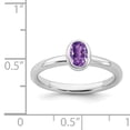 thumbnail image 4 of Sterling Silver Oval Amethyst Ring, 4 of 8