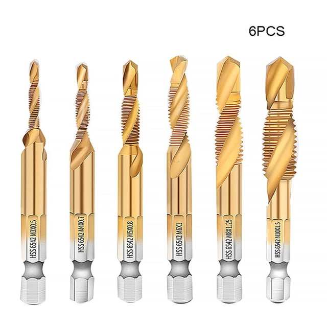 Vástago Hexagonal Chapado En Titanio Hss Tornillo Rosca Broca Tornillo Máquina M3 M4 M5 M6 M8 M10 Herramienta De Mano Scienceny HA019765-00