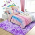 thumbnail image 2 of LOCHAS Soft Area Rugs Tie-dyed Print Shaggy Fluffy Carpets for Living Room Bedroom Nursery Kids Play Mat 5'x8', Purple, 2 of 7
