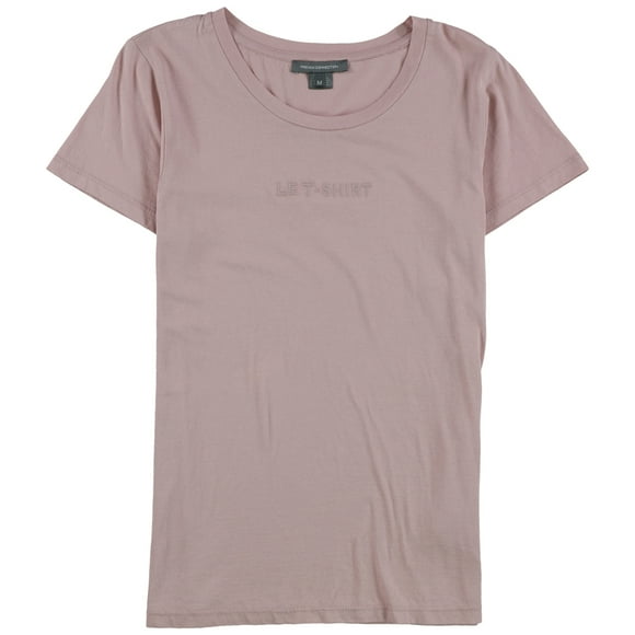 French Connection Womens Embroidered Embellished T-Shirt, Pink, X-Small