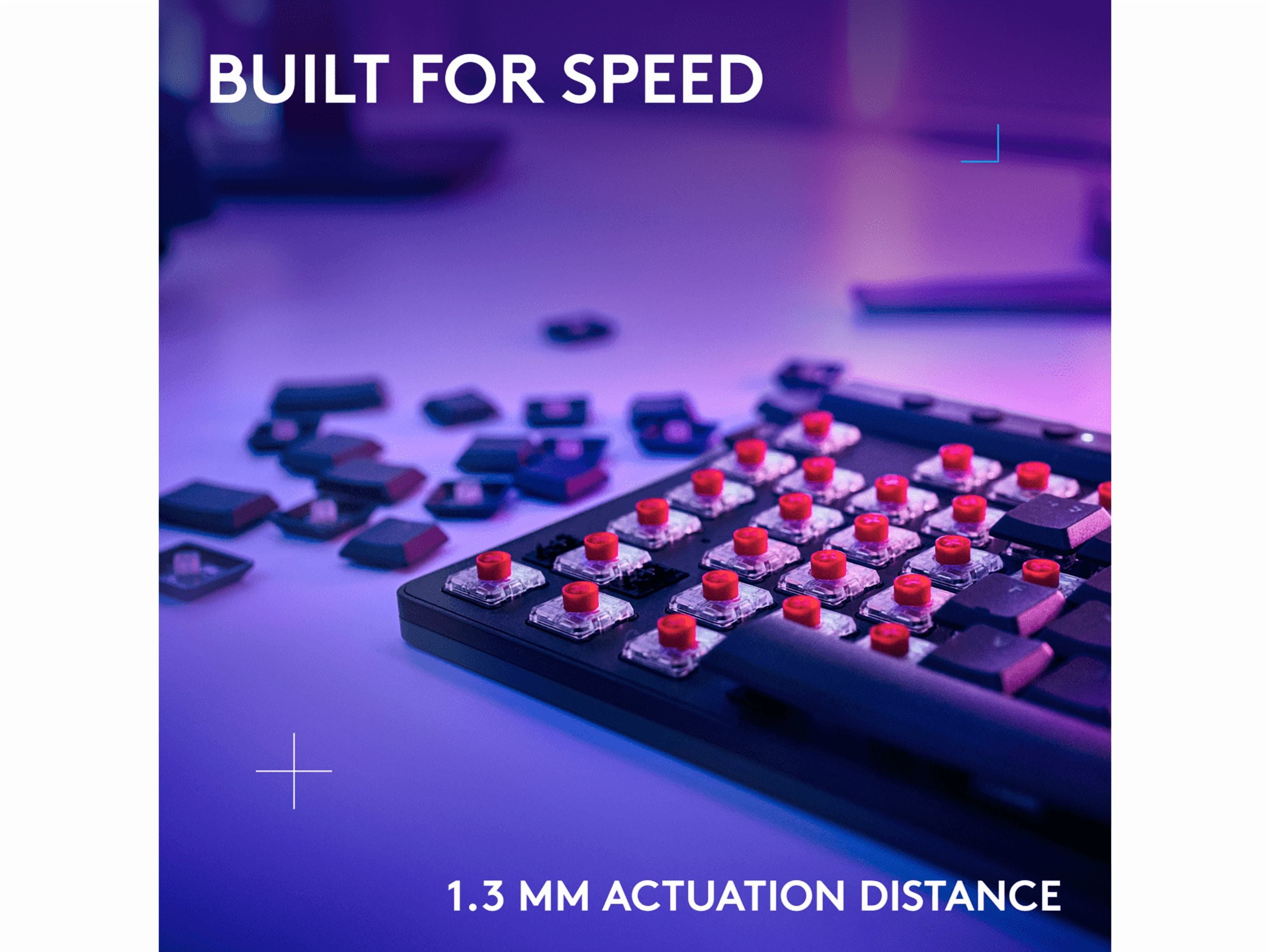 Logitech G515 LIGHTSPEED TKL Low Profile Wireless Gaming Keyboard - GL Red Linear Switches, LIGHTSYNC RGB, Thin Tenkeyless Design, PBT Keycaps - Black