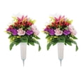 thumbnail image 7 of Artificial Cemetery Flowers with Vase,Artificial Rose Lily Grave Flowers for Cemetery,Memorial Day Flowers for Cemetery,Cemetery Flowers for Grave,Grave Decorations, 7 of 7