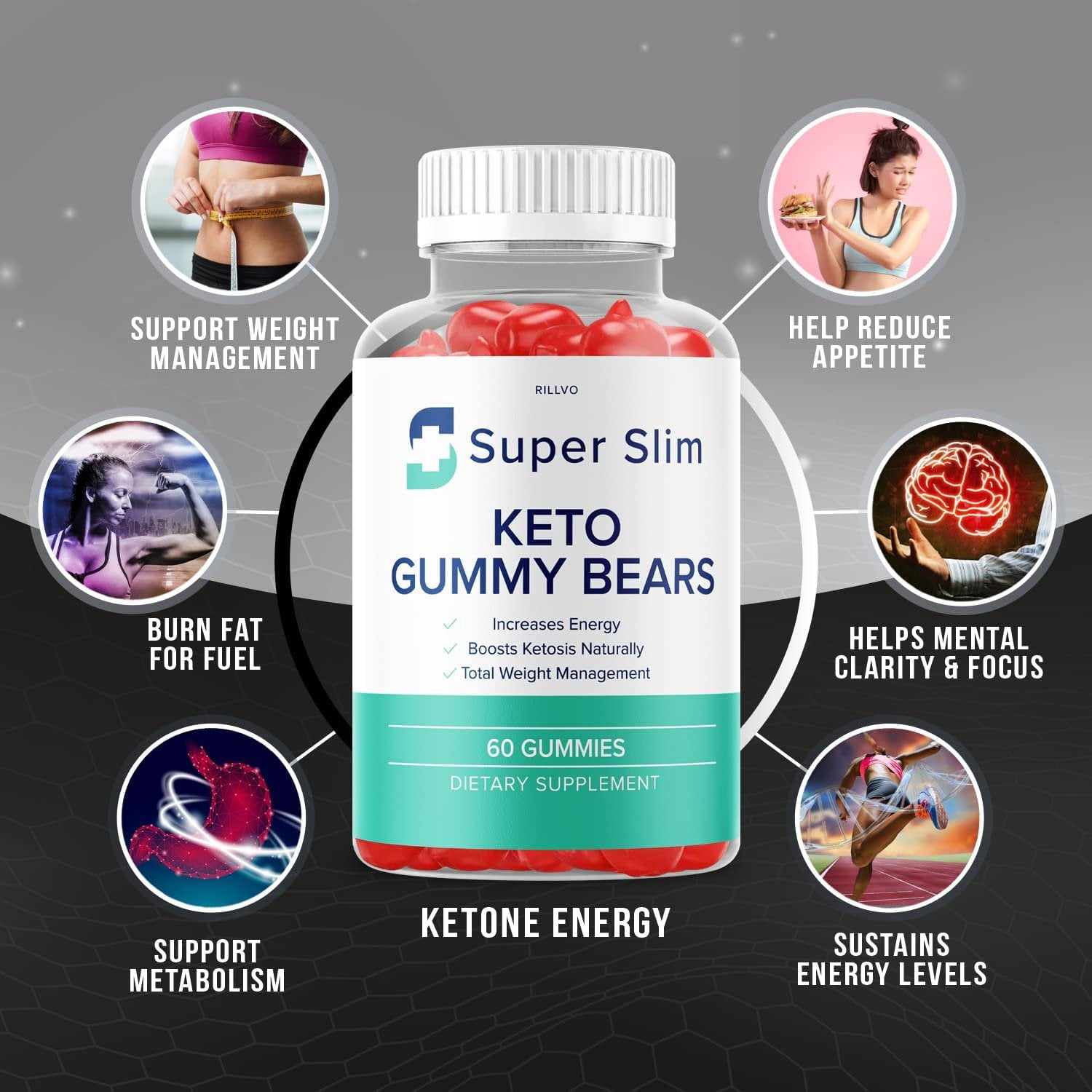 2 Pack Super Slim Keto ACV Gummy Bears Super Slim Keto Gummies ACV Bears Formula 120 Gummies