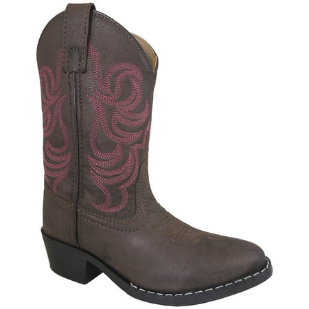 

Smoky Mountain Girls Brown with Pink Stitch Monterey Western Cowboy Boots size 6.5 Youth