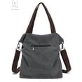 thumbnail image 2 of Gustave Vintage Canvas Shoulder Bags Casual Zipper Hobo Crossbody Purse Large Capacity Tote Messenger Handbag for Women "Gray", 2 of 11