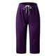 thumbnail image 4 of Pantalones deportivos de mujer de color liso y cintura media - Cintura elástica, diseño informal y estilizado - Pantalones para el día a día, el entrenamiento y las vacaciones, 4 of 4